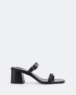 Mid Heels-L'INTERVALLE Cagliari Black Leather