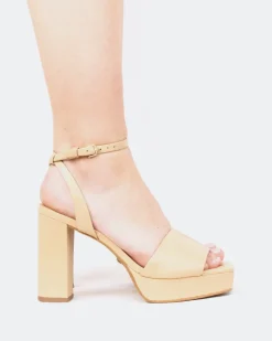 Platform-L'INTERVALLE Caicos, Camel Leather/Cuir Chameau