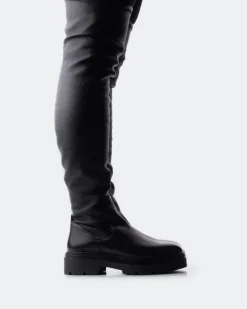 Over-the-knee|Tall Boots-L'INTERVALLE Calabria Black Leather