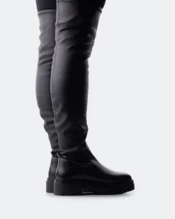 Over-the-knee|Tall Boots-L'INTERVALLE Calabria Black Leather