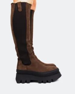 Chelsea|Tall Boots-L'INTERVALLE Calgary Brown Nubuck