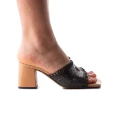 Mid Heels|Mules-L'INTERVALLE Calzada Black Knit