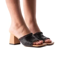 Mid Heels|Mules-L'INTERVALLE Calzada Black Knit