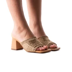 Mid Heels|Mules-L'INTERVALLE Calzada Bronze Knit