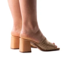 Mid Heels|Mules-L'INTERVALLE Calzada Bronze Knit