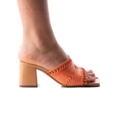 Mid Heels|Mules-L'INTERVALLE Calzada Orange Knit