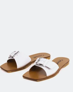Wood Sandals|Flats-L'INTERVALLE Campari Off White Leather