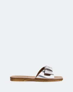 Wood Sandals|Flats-L'INTERVALLE Campari Silver Metal