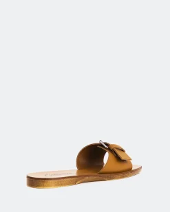 Wood Sandals|Flats-L'INTERVALLE Campari Tan Leather