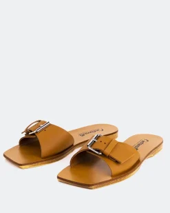 Wood Sandals|Flats-L'INTERVALLE Campari Tan Leather