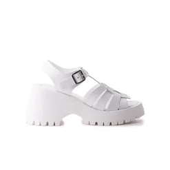 Platform|Mid Heels-L'INTERVALLE Capranica White Leather