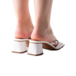 Mid Heels|Mules-L'INTERVALLE Carrera White Leather