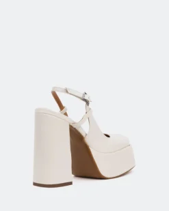 Platforms|Slingbacks-L'INTERVALLE Cave, Off White Leather/Cuir Blanc Cassé