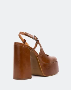 Platforms|Slingbacks-L'INTERVALLE Cave, Tan Leather/Cuir Ocre