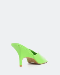 Mules-L'INTERVALLE Caviana, Green Leather/Cuir Vert