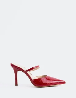 Mules-L'INTERVALLE Celandine Red Naplack