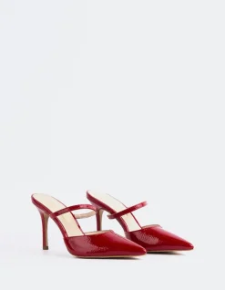 Mules-L'INTERVALLE Celandine Red Naplack