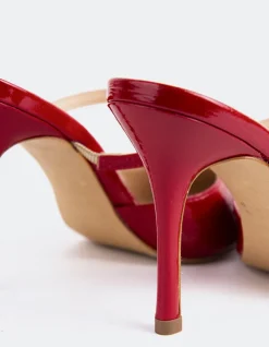 Mules-L'INTERVALLE Celandine Red Naplack