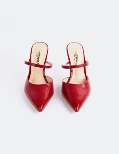 Mules-L'INTERVALLE Celandine Red Naplack