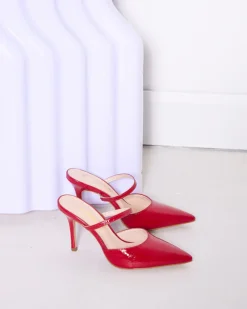 Mules-L'INTERVALLE Celandine Red Naplack
