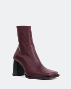 Ankle Boots-L'INTERVALLE Chard Burgundy Leather