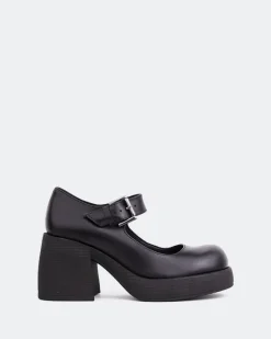 Mary-jane-L'INTERVALLE Cheeky Black Leather