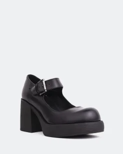 Mary-jane-L'INTERVALLE Cheeky Black Leather