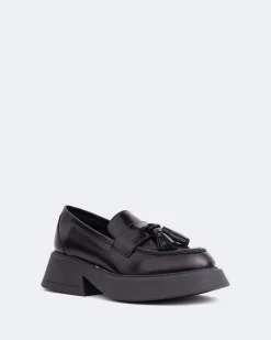 Loafers-L'INTERVALLE Cheerio Black Leather