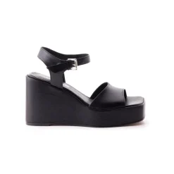 Wedges-L'INTERVALLE Chiado Black Leather
