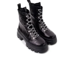 Ankle Boots-L'INTERVALLE Chico Black Croco