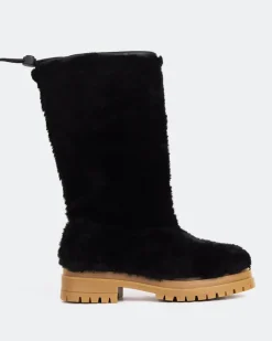 Tall Boots-L'INTERVALLE Chow Black Faux Fur