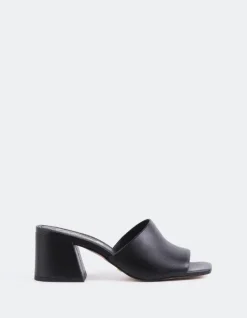 Mid Heels|Mules-L'INTERVALLE Clarabelle Black Leather