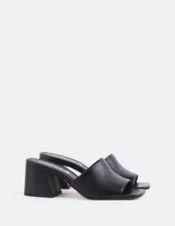 Mid Heels|Mules-L'INTERVALLE Clarabelle Black Leather
