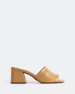 Mid Heels|Mules-L'INTERVALLE Clarabelle Camel Leather