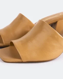 Mid Heels|Mules-L'INTERVALLE Clarabelle Camel Leather