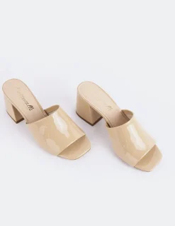 Mid Heels|Mules-L'INTERVALLE Clarabelle Nude Patent
