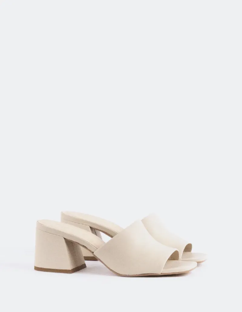 Mid Heels|Mules-L'INTERVALLE Clarabelle Off White Leather