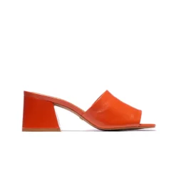 Mid Heels|Mules-L'INTERVALLE Clarabelle Orange Leather