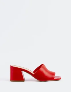 Mid Heels|Mules-L'INTERVALLE Clarabelle Red Leather