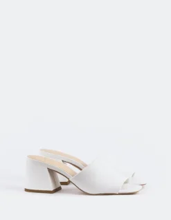 Mid Heels|Mules-L'INTERVALLE Clarabelle White Leather
