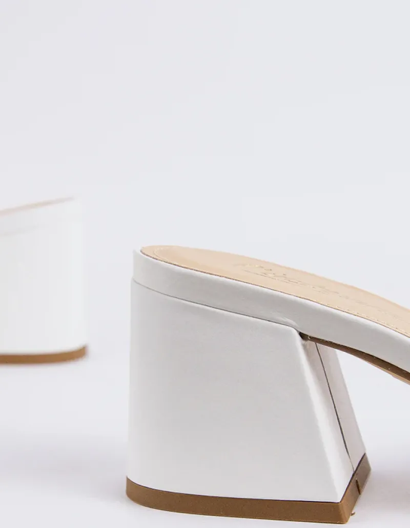Mid Heels|Mules-L'INTERVALLE Clarabelle White Leather