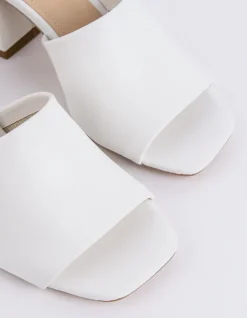 Mid Heels|Mules-L'INTERVALLE Clarabelle White Leather