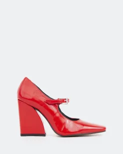 Mary-jane-L'INTERVALLE Clichy Red Leather