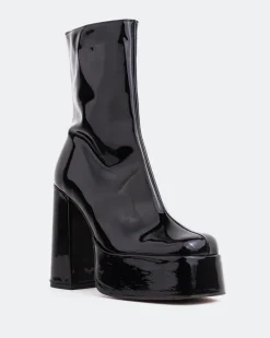 Platform|Ankle Boots-L'INTERVALLE Cloud Black Patent
