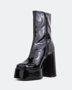 Platform|Ankle Boots-L'INTERVALLE Cloud Black Patent
