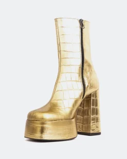 Platform|Ankle Boots-L'INTERVALLE Cloud Bronze Croco