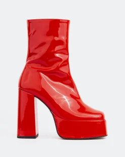 Platform|Ankle Boots-L'INTERVALLE Cloud Red Patent