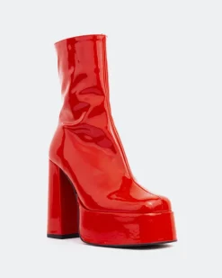 Platform|Ankle Boots-L'INTERVALLE Cloud Red Patent