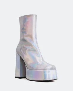 Platform|Ankle Boots-L'INTERVALLE Cloud Silver Mirror