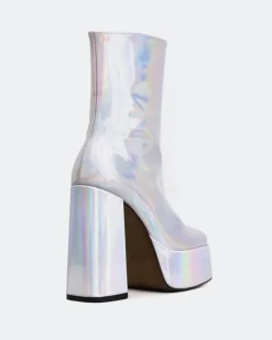 Platform|Ankle Boots-L'INTERVALLE Cloud Silver Mirror